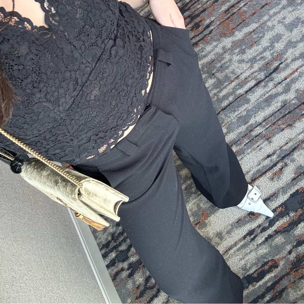 ZARA BLACK FLARE TROUSERS